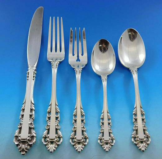 Medici By Gorham (1971) Sterling Silver Flatware Set For 8 Service 44