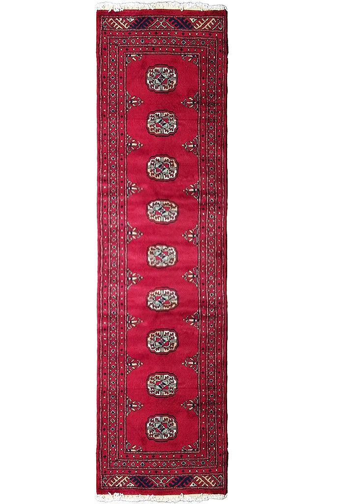 2 x 6 Feet Runner Bokara Handmade Wool Rug: 2 x 6 Feet Runner Bokara Handmade Wool Rug Free continental US Shipping Size in Feet: Width: 2.1 x Length: 6 Size in Inches: Width: 25 in x Length: 72 in Rug Type: Area Rug Colors: red Weave: Hand-Kno