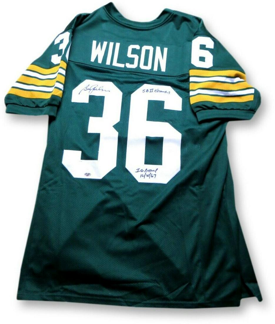 Ben Wilson Signed Autographed Jersey Packers Ice Bowl SB Champs JSA: Ben Wilson Signed Autographed Jersey Packers Ice Bowl SB Champs JSA Sport: Football-NFL Product: Jersey Original/Reprint: Original Player: Ben Wilson Team: Green Bay Packers Autograph Authentication: