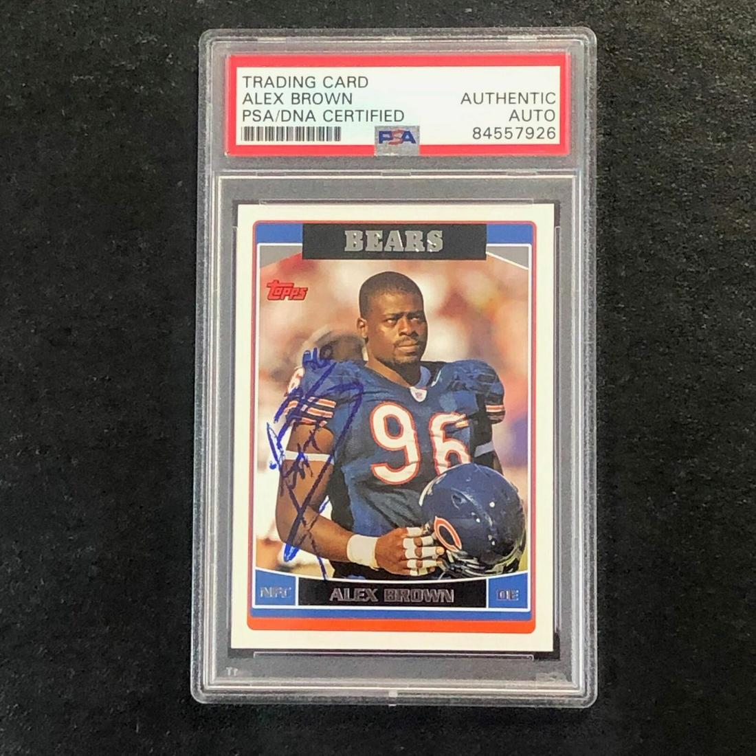 2006 Topps #27 Alex Brown Signed Card PSA Slabbed Auto Chicago Bears: 2006 Topps #27 Alex Brown Signed Card PSA Slabbed Auto Chicago Bears Graded: No Pre-Owned PLEASE NOTE: Framed Large or heavy Items do not have shipping costs included. The exact shipping cost will be