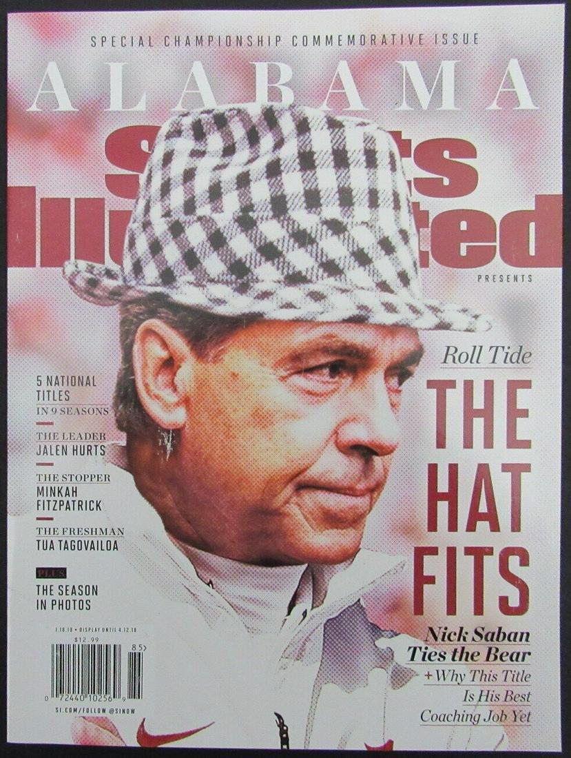 2018 Sports Illustrated Magazine Alabama Nick Saban NO LABEL 177178: 2018 Sports Illustrated Magazine Alabama Nick Saban NO LABEL 177178 Team: Alabama Original/Reproduction: Original League: NCAA Pre-Owned PLEASE NOTE: Framed Large or heavy Items do not have shipping c