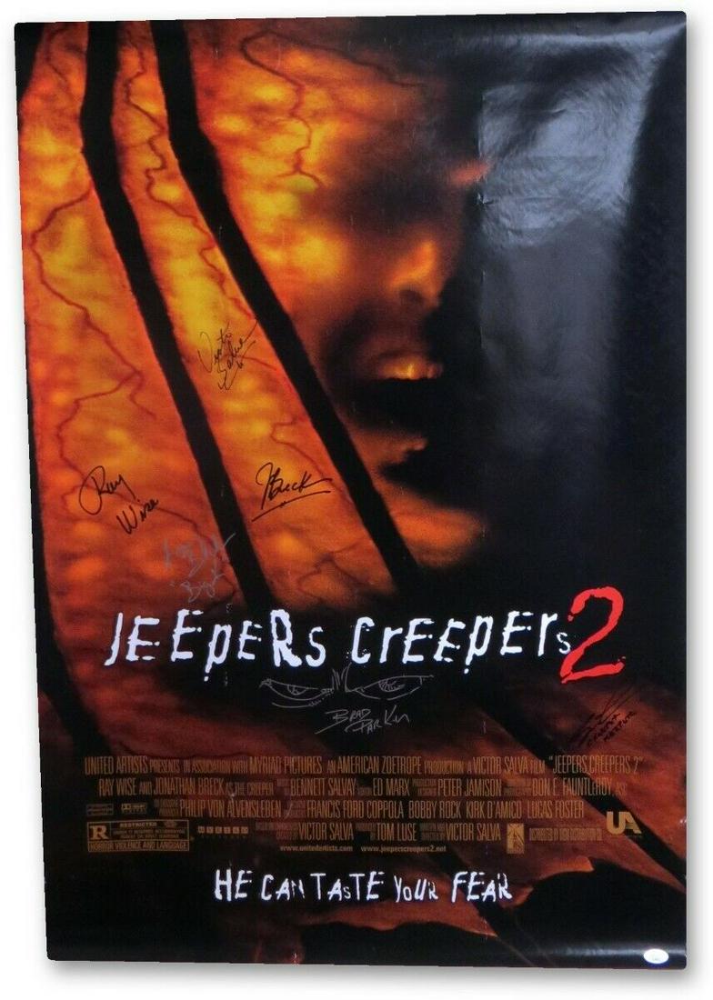 Jeepers Creepers 2 Cast Autographed 27x40 Movie Poster Salva Wise Jsa