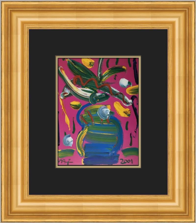Peter Max Vase with Flowers II Custom Framed Print: Peter Max Vase with Flowers II Custom Framed Print Size: Medium Region Of Origin: United States Artist: Peter Max Production Technique: Lithography Framing: Matted & Framed Custom Bundle: No Style: Po