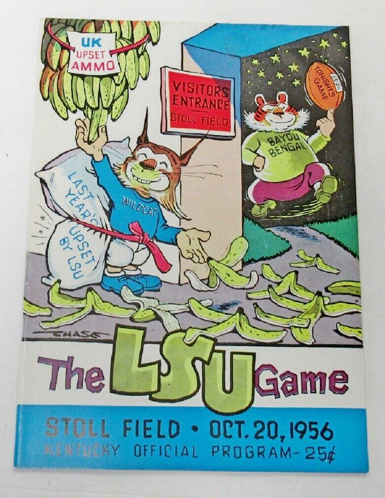 1956 LSU v Kentucky Football Program 10/20 Stoll Field Chase Cover 79535b7: 1956 LSU v Kentucky Football Program 10/20 Stoll Field Chase Cover 79535b7 Year: 1956 Team: LSU Tigers Original/Reproduction: Original Country/Region of Manufacture: United States Vintage: Yes Product