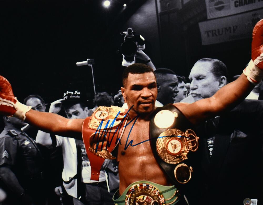 Mike Tyson Autographed 16x20 Spotlight Photo- Beckett W Hologram *Blue: Mike Tyson Autographed 16x20 Spotlight Photo- Beckett W Hologram *Blue Sport: Boxing Product: Photo Original/Reprint: Original Player: Mike Tyson Autograph Authentication: Beckett Authentication Servi