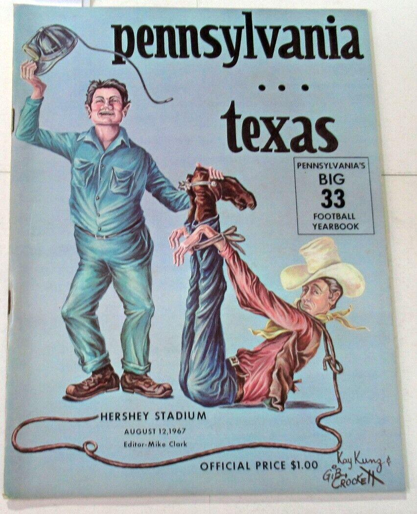 1967 Big 33 High School All Star Football Program Pennsylvania v Texas 50741b10: 1967 Big 33 High School All Star Football Program Pennsylvania v Texas 50741b10 Year: 1967 Team: Texas Original/Reproduction: Original Country/Region of Manufacture: United States Vintage: Yes Product