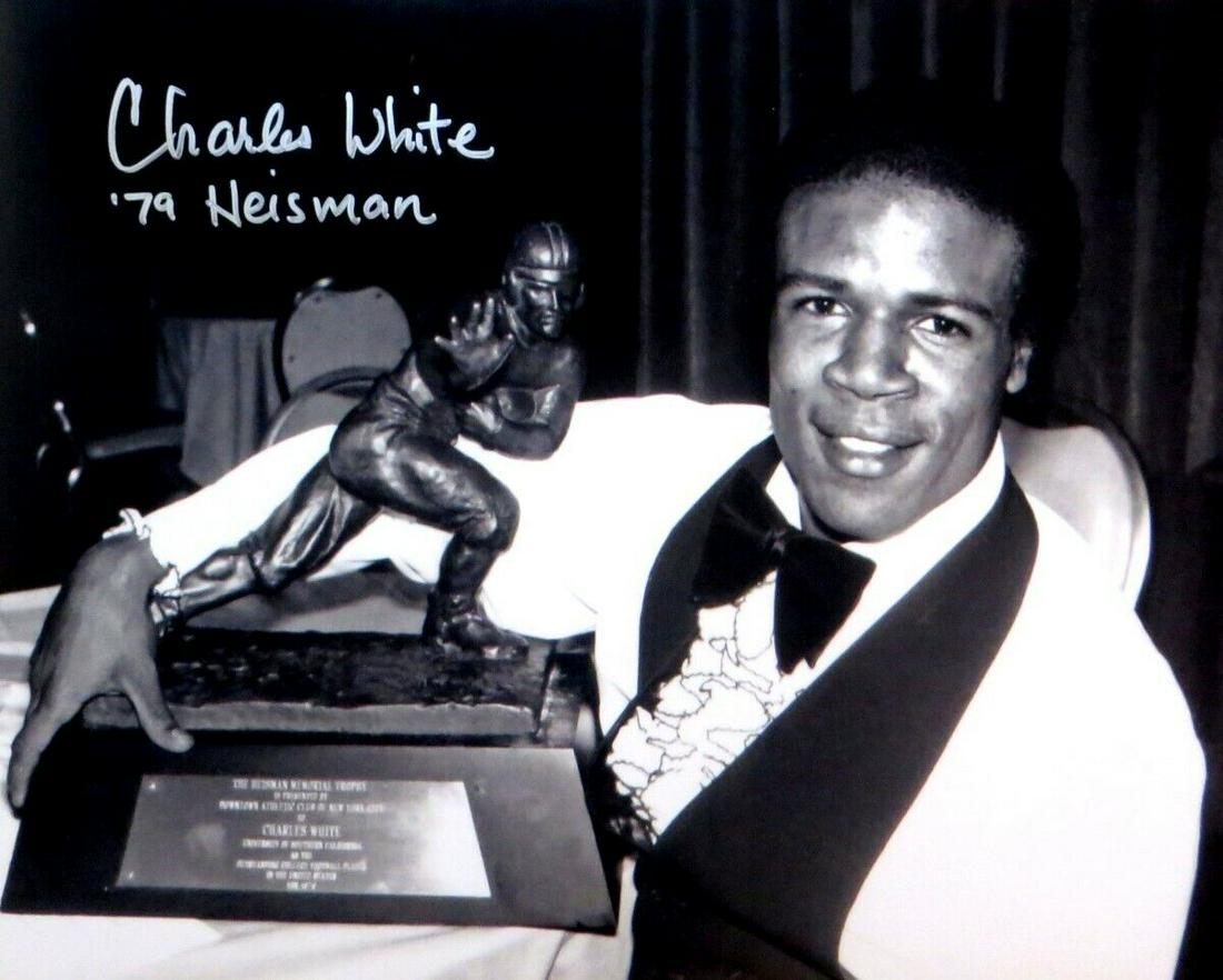 Charles White Signed Autographed 16X20 Photo USC "79 Heisman" w/Trophy: Charles White Signed Autographed 16X20 Photo USC "79 Heisman" w/Trophy Sport: Football Product: Photo Original/Reprint: Original Team: USC Trojans Player: Charles White Autograph Authentication: Hall