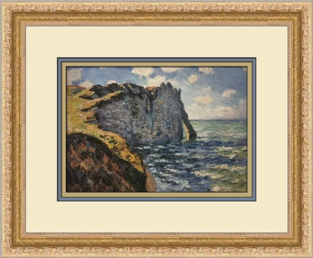 Claude Monet The Cliff of Aval Etrtat Custom Framed Print: Claude Monet The Cliff of Aval Etrtat Custom Framed Print Unit Of Sale: Single Piece Artist: Claude Monet Size: Medium Custom Bundle: No Item Length: 15 in Region Of Origin: United States Framing: Mat