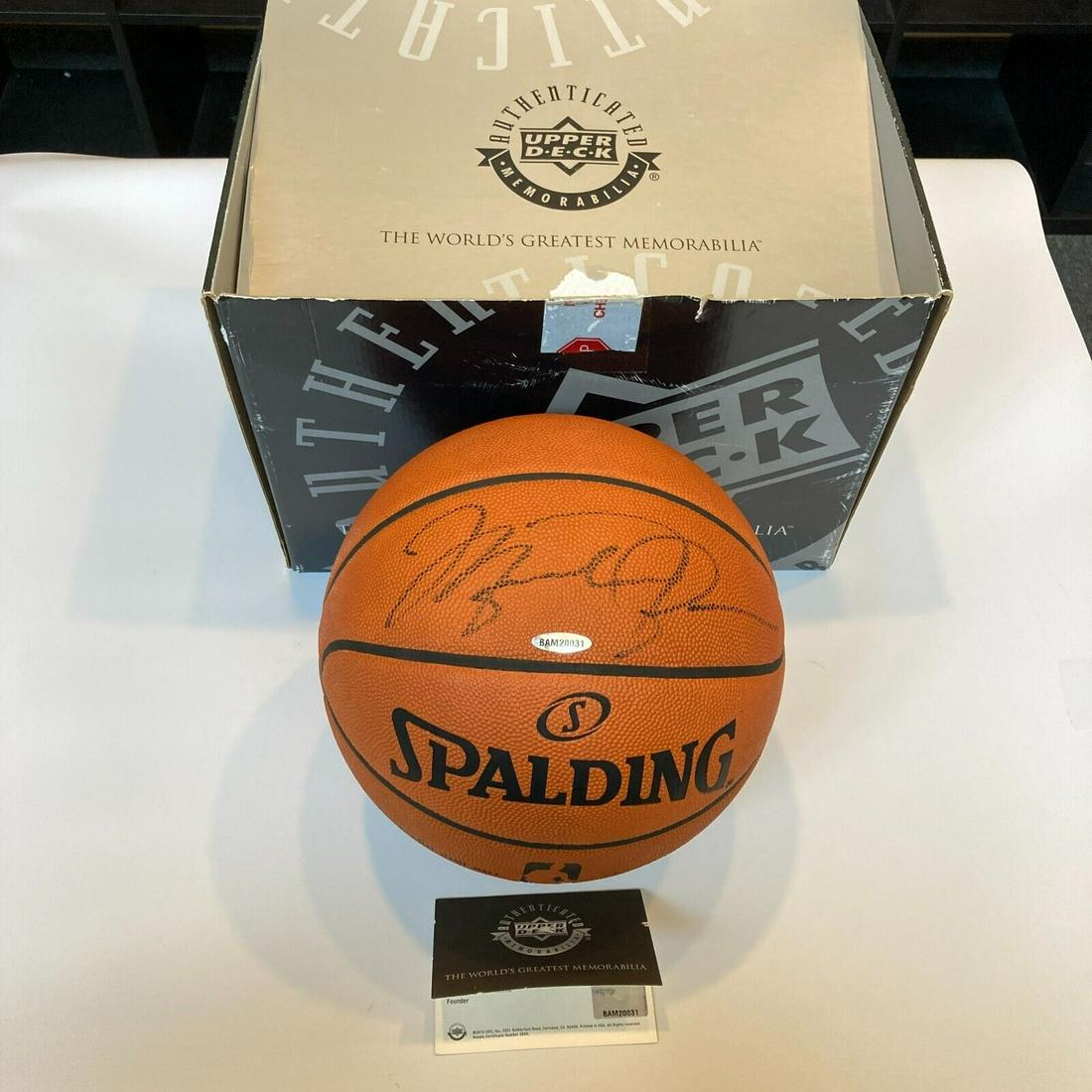 Michael Jordan Signed Spalding Official NBA Game Basketball UDA Upper Deck COA: Michael Jordan Signed Spalding Official NBA Game Basketball UDA Upper Deck COA Product: Ball Sport: Basketball-NBA Autograph Authentication: Upper Deck Team: Chicago Bulls Player: Michael Jordan Origi
