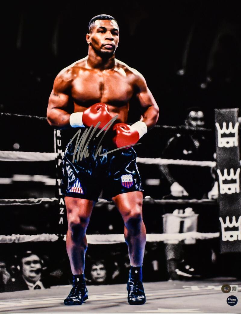 Mike Tyson Autographed 16x20 Spotlight Ring Photo- Beckett W Hologram *Silver: Mike Tyson Autographed 16x20 Spotlight Ring Photo- Beckett W Hologram *Silver Sport: Boxing Product: Photo Original/Reprint: Original Player: Mike Tyson Autograph Authentication: Beckett Authenticatio