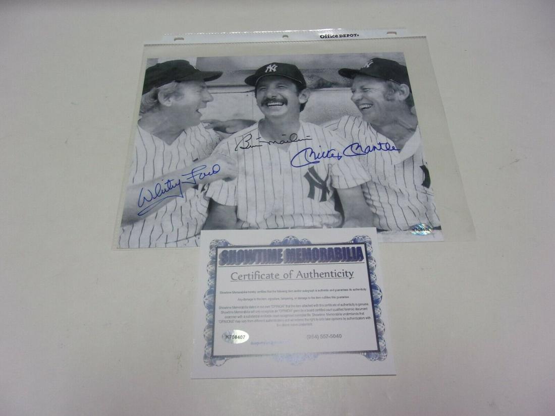 MICKEY MANTLE BILLY MARTIN WHITEY FORD NEW YORK YANKEES! W/COA SIGNED 8X10 PHOTO: MICKEY MANTLE BILLY MARTIN WHITEY FORD NEW YORK YANKEES! W/COA SIGNED 8X10 PHOTO Product: Photo Sport: Baseball-MLB Original/Reprint: Original Pre-Owned PLEASE NOTE: Framed Large or heavy Items do not