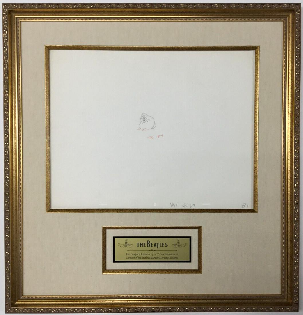 Original 1968 Beatles Yellow Submarine Production Drawing Jeremy B7: Original 1968 Beatles Yellow Submarine Production Drawing Jeremy B7 Animation Studio: King Features Signed By: Ron Campbell Character: Jeremy Tradition: Western Animation Title: Yellow Submarine Franc