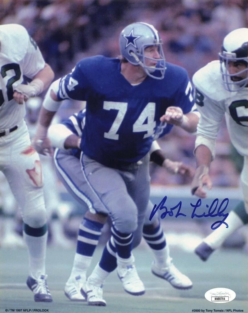 Bob Lilly Signed 8x10 Dallas Cowboys Photo (JSA NN88704): Bob Lilly Signed 8x10 Dallas Cowboys Photo (JSA NN88704) Product: Photo Player: Bob Lilly Sport: Football-NFL Autograph Authentication: James Spence Authentication (JSA) Team: Dallas Cowboys Original/