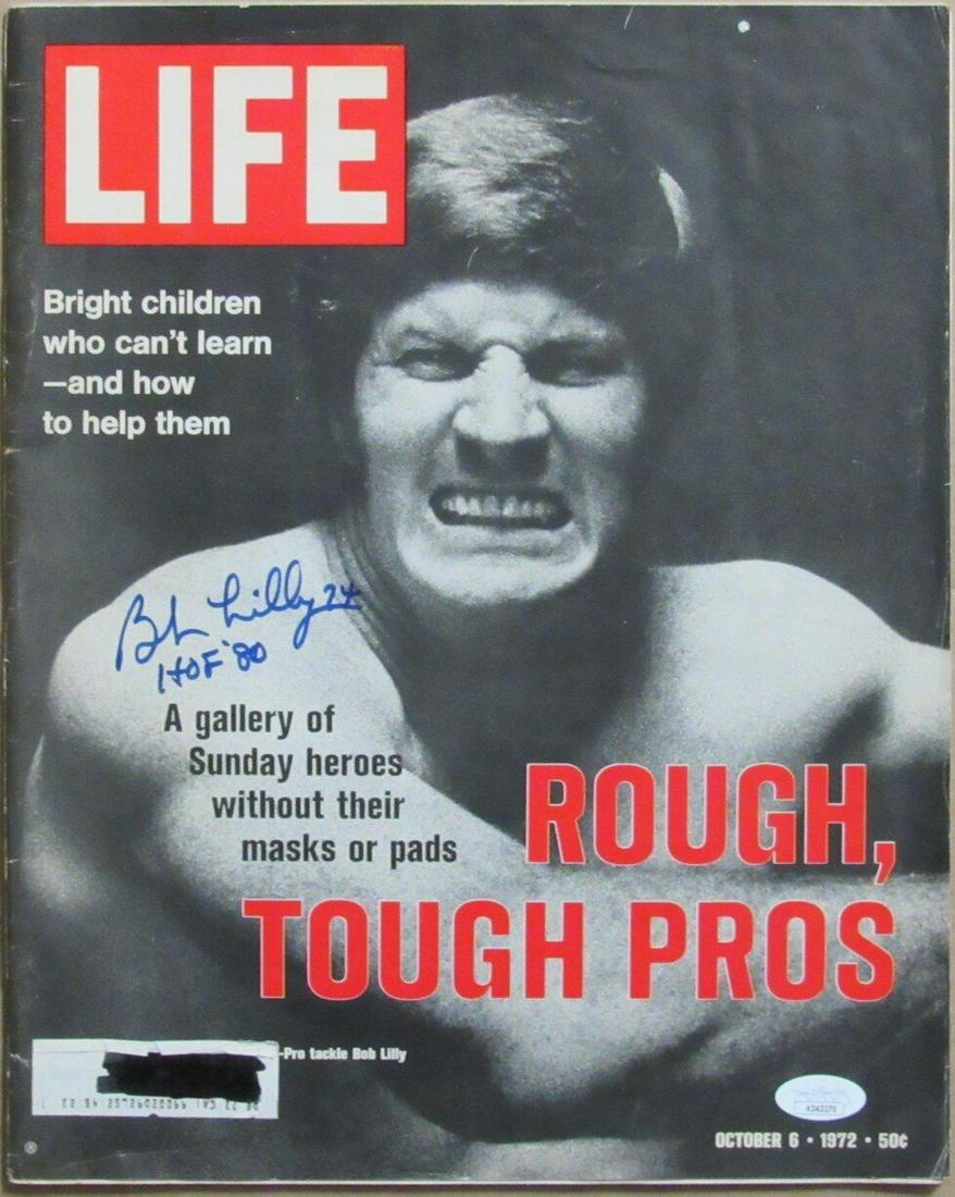 Bob Lilly HOF Autographed October 6 1972 LIFE Magazine Dallas Cowboys JSA: Bob Lilly HOF Autographed October 6 1972 LIFE Magazine Dallas Cowboys JSA Sport: Football-NFL Product: Magazine Original/Reprint: Original Team: Dallas Cowboys Autograph Authentication: JSA League: NF