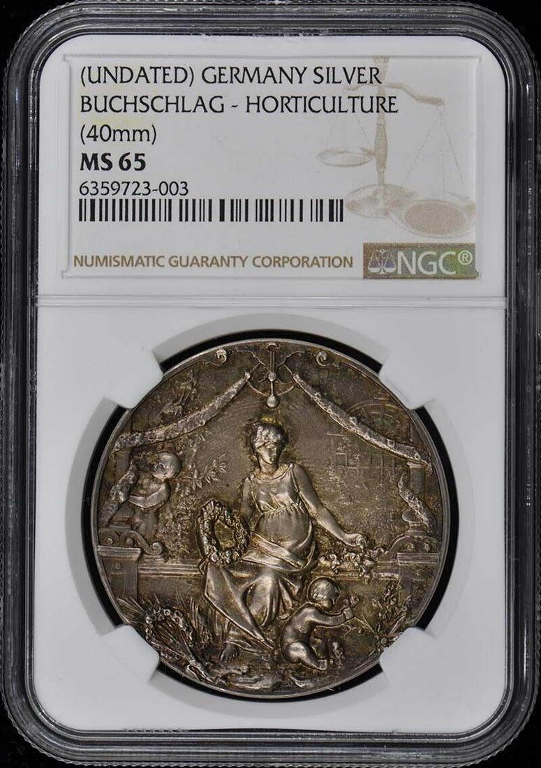 Undated Germany Silver Buchschlag Horticulture 40mm NGC MS65 (1 of 1)