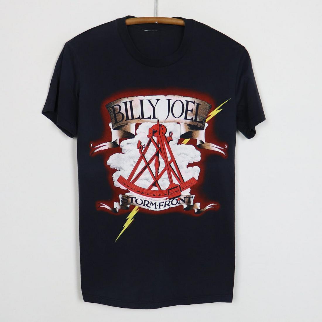1989 Billy Joel Storm Front Shirt: 1989 Billy Joel Storm Front Shirt Original 1989 Billy Joel Storm Front Shirt. This is a true vintage shirt, not a modern reproduction. Sizes vary so please use measurements for best idea on fit. Front