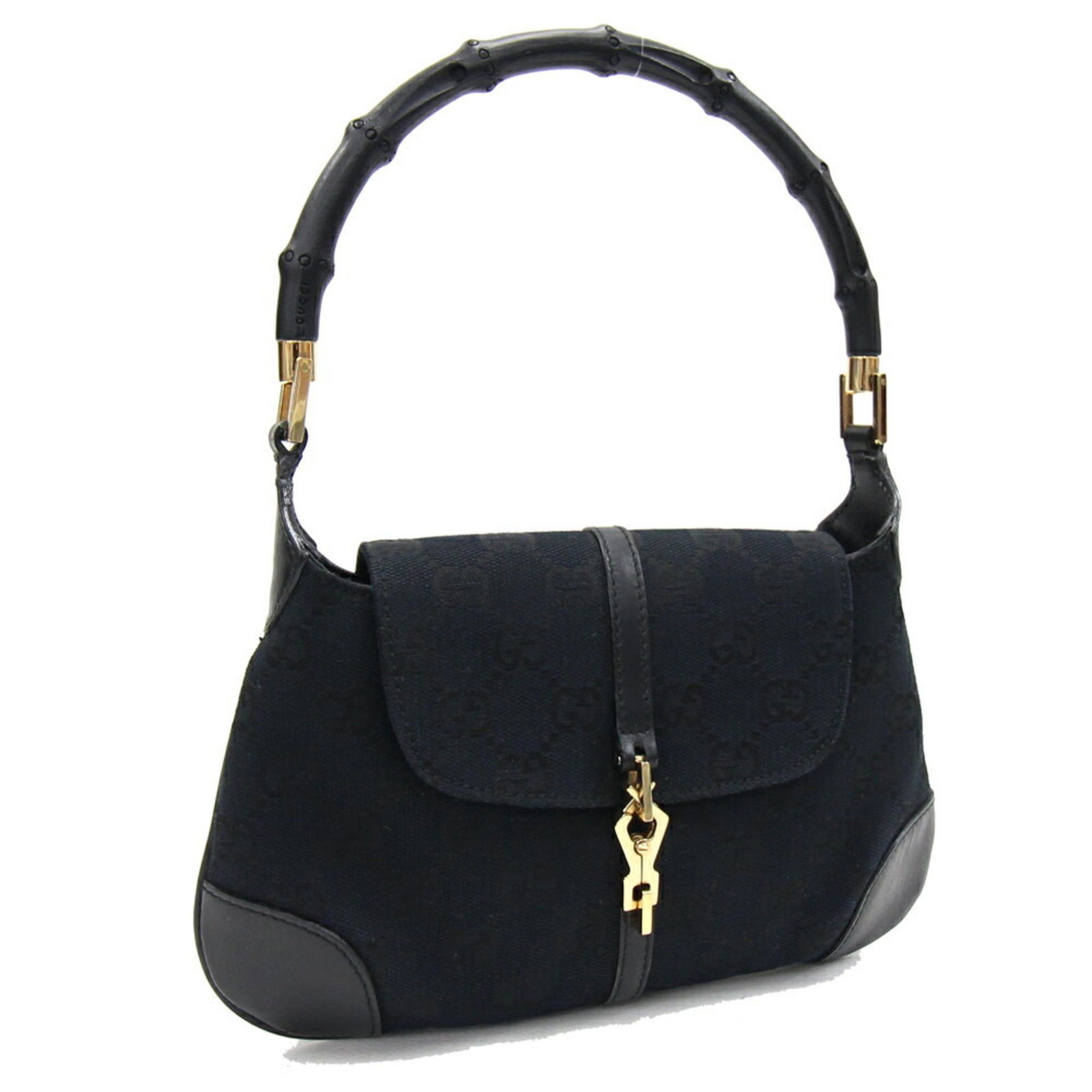 Gucci Handbag GG Jackie 005.0811 Black Canvas Leather Ladies Bamboo GUCCI: Gucci Handbag GG Jackie 005.0811 Black Canvas Leather Ladies Bamboo GUCCI Brand: Gucci Type: Handbag Material: Canvas Leather Canvas: Leather: Color: Black Inner Pocket: Zipper pocket1 Zipper pocket: