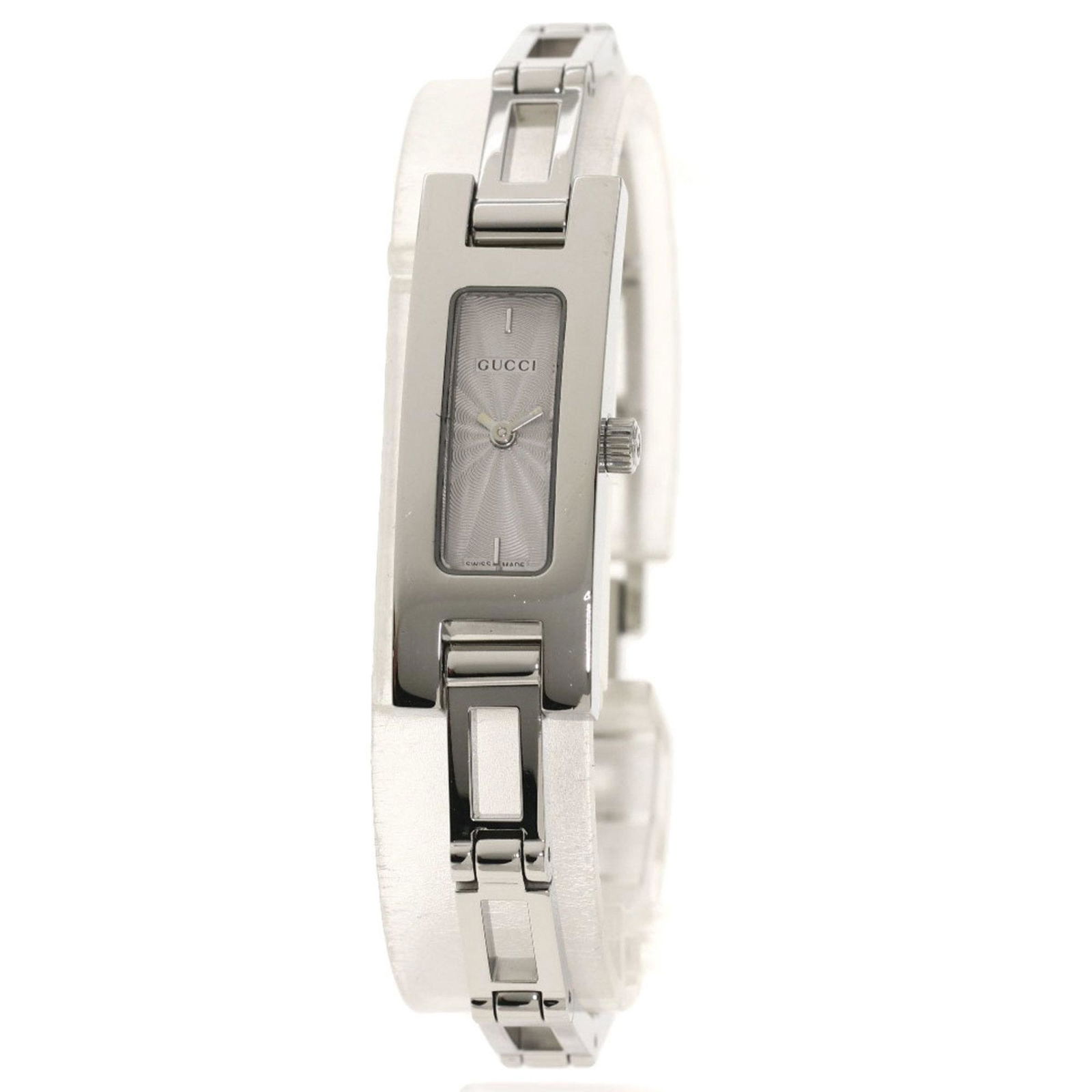 Gucci 3900L Square Face Watch Stainless Steel Ladies: Gucci 3900L Square Face Watch Stainless Steel Ladies Brand: Gucci Gender: Women Display: Analog Material (Case): Stainless steel Material (Band): Stainless steel Color (Dial): Silver Movement: Quartz