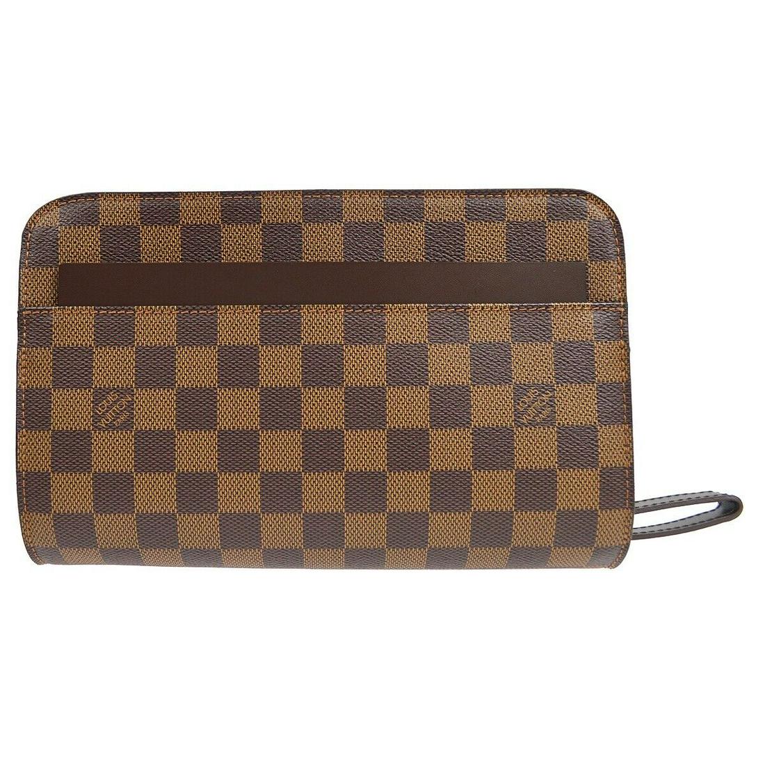 LOUIS VUITTON SAINT LOUIS CLUTCH HAND BAG PURSE DAMIER EBENE N51993 SN4192: LOUIS VUITTON SAINT LOUIS CLUTCH HAND BAG PURSE DAMIER EBENE N51993 SN4192 Bag Width: 10 in Pattern: Louis Vuitton Damier Ebene Closure: Zip Bag Height: 6 in Size: Medium Bag Depth: 2 in Exterior Mate