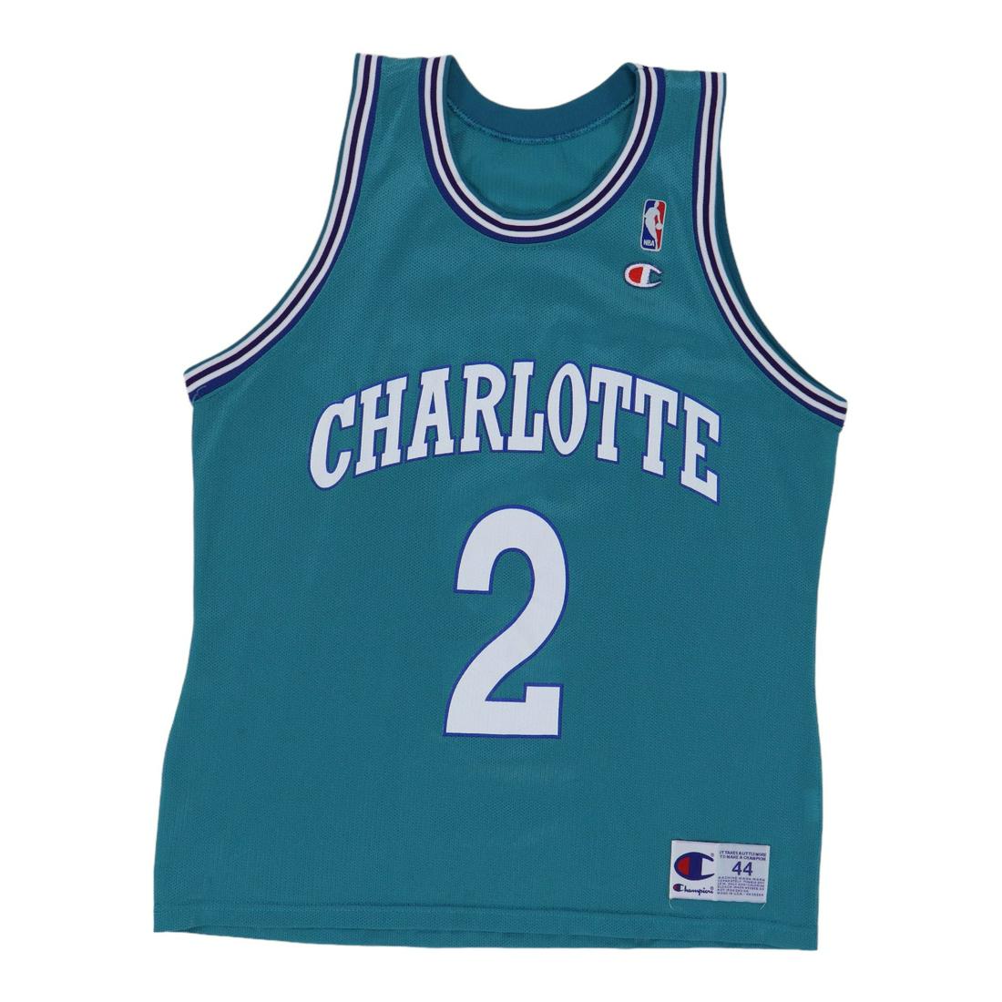 1990s Larry Johnson Charlotte Hornets NBA Basketball Jersey: 1990s Larry Johnson Charlotte Hornets NBA Basketball Jersey Original 1990s Larry Johnson Charlotte Hornets NBA Basketball Jersey. This is a true vintage jersey, not a modern reproduction. Sizes vary s
