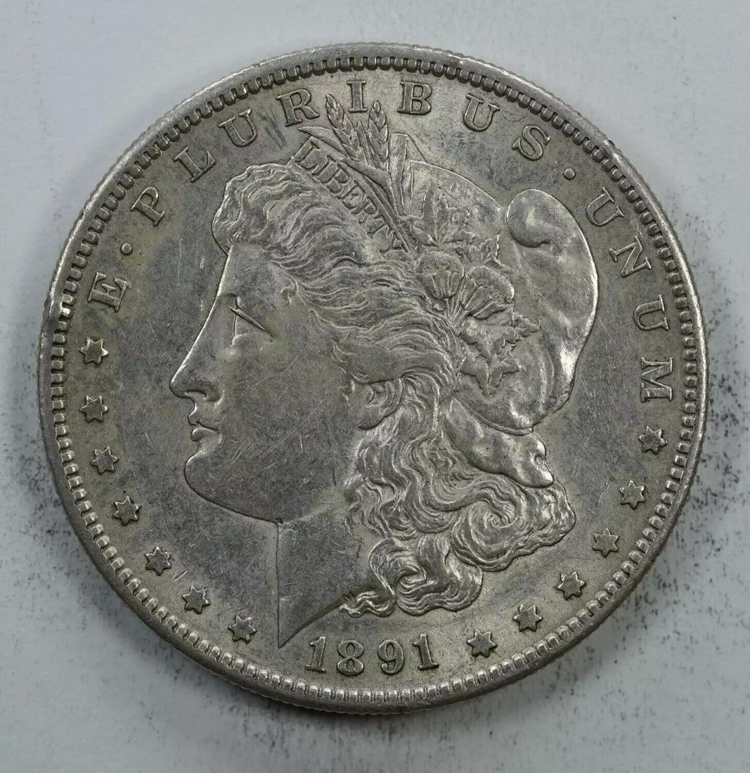1891 S MORGAN SILVER DOLLAR $1 AU ABOUT UNCIRCULATED (5968): 1891 S MORGAN SILVER DOLLAR $1 AU ABOUT UNCIRCULATED (5968) Certification: Uncertified Composition: Silver Year: 1891 Circulated/Uncirculated: Unknown Strike Type: No Grade Mint Location: SAN FRANCISC