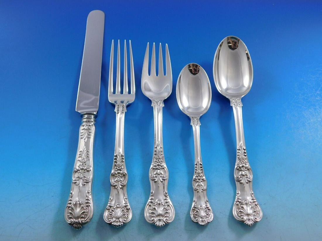 English King by Tiffany & Co Sterling Silver Flatware Set Service 64 pieces: English King by Tiffany & Co Sterling Silver Flatware Set Service 64 pieces English king (c. 1885)patterns similar to our english king were first used in france and england late in the eighteenth cent