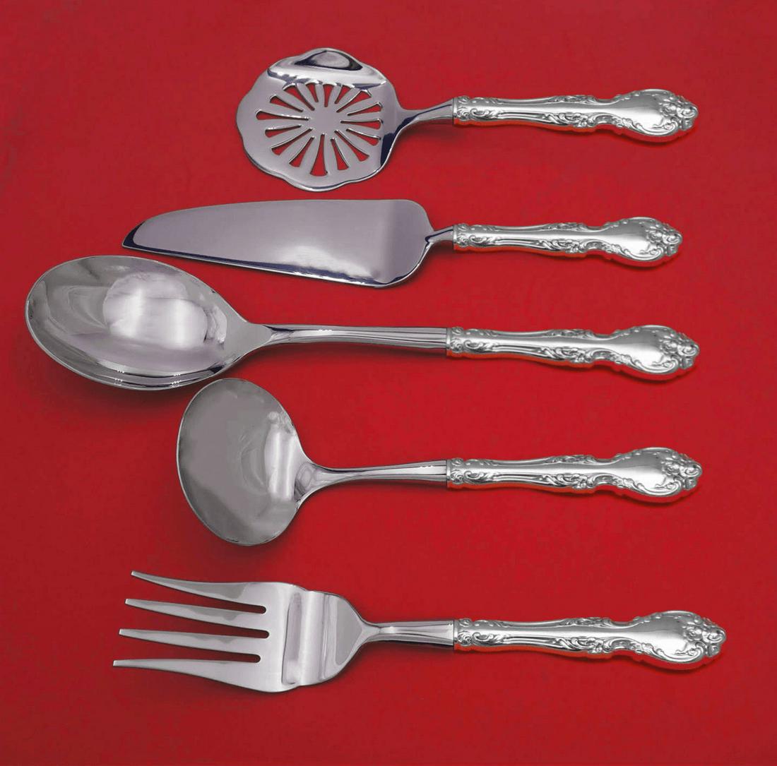 Melrose by Gorham Sterling Silver Thanksgiving Serving Set 5pc HH WS Custom: Melrose by Gorham Sterling Silver Thanksgiving Serving Set 5pc HH WS Custom Melrose by gorhamsterling silver custom made hollow handle with stainless implements thanksgiving holiday serving set 5-piec