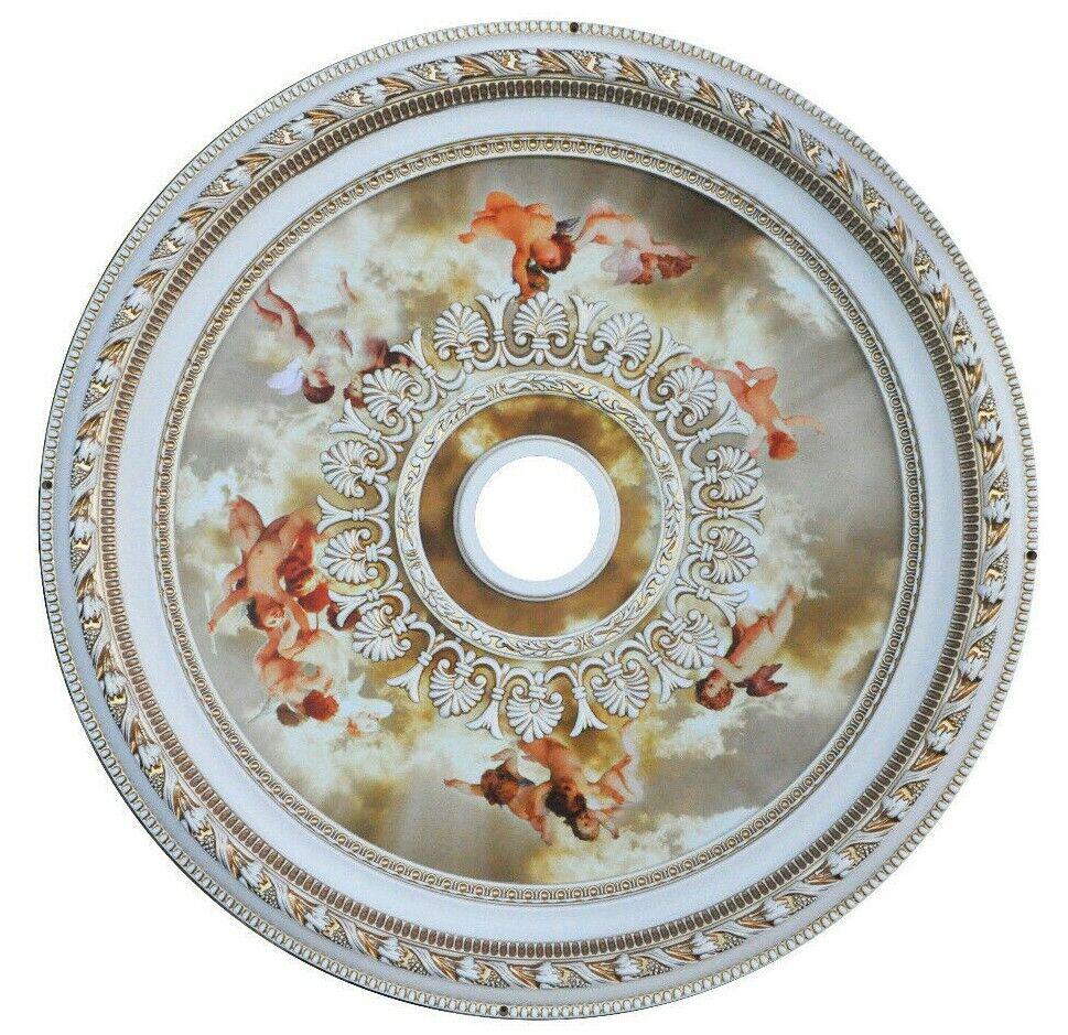 32" ROUND CHANDELIER CEILING MEDALLION ANGELS - CLOUDS FOYER DINING ROOM BEDROOM: 32" ROUND CHANDELIER CEILING MEDALLION ANGELS - CLOUDS FOYER DINING ROOM BEDROOM Item Height: 2.5" Item Width: 32" Assembly Required: No Energy Star: 5 Stars Mounting: Ceiling Mounted Installation Are