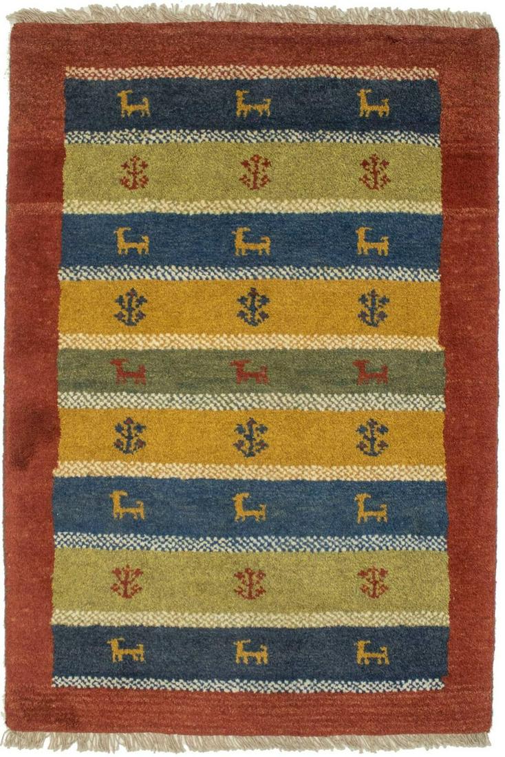 3X4 Tribal Bordered Vintage Multicolor Gabbeh Oriental Rug Plush Carpet 27X39: 3X4 Tribal Bordered Vintage Multicolor Gabbeh Oriental Rug Plush Carpet 27X39 Free continental US Shipping Type: Area rug Size: 3"9 X 2"7 Ft Color: Multicolored Production Technique: Knotted Material: