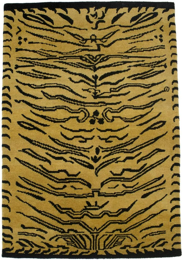 Fine Nepali Hand-Knotted 4X6 Tibetan Tiger Design Oriental Rug Wool Decor Carpet: Fine Nepali Hand-Knotted 4X6 Tibetan Tiger Design Oriental Rug Wool Decor Carpet Free continental US Shipping Type: Area Rug Size: 4"0 X 5"11 Ft Color: Goldish Beige Production Technique: Knotted Mate