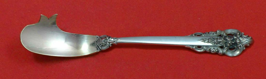 Grand Baroque by Wallace Sterling Silver Cheese Knife w/Pick FH AS Custom 6 1/4": Grand Baroque by Wallace Sterling Silver Cheese Knife w/Pick FH AS Custom 6 1/4" Grand baroque by wallacesterling silver cheese knife with pick flat handle all sterling custom made 6 1/4" in the patte