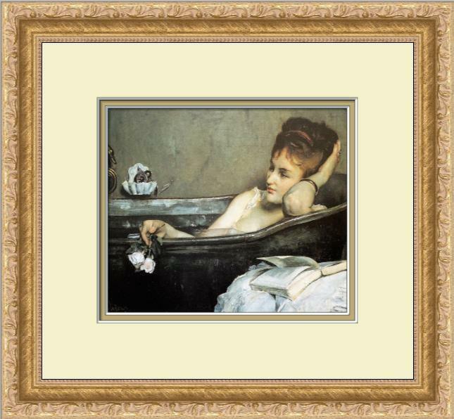 Alfred Stevens The Bath Museum Print Newly Custom Framed: Alfred Stevens The Bath Museum Print Newly Custom Framed Features: Framed Matted Region Of Origin: united states Item Width: 14 in Title: The Bath Production Technique: Lithography Item Length: 14 in 