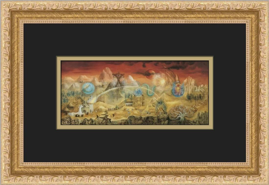 Leonora Carrington Magic World of the Mayas Custom Framed Print: Leonora Carrington Magic World of the Mayas Custom Framed Print Size: Medium Region Of Origin: United States Artist: Leonora Carrington Production Technique: Offset Lithograph Framing: Matted & Framed