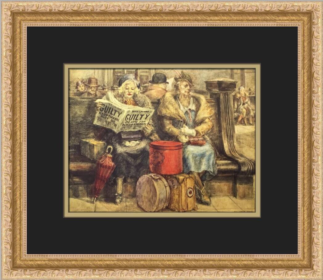 Reginald Marsh Hauptmann Must Die Custom Framed Print: Reginald Marsh Hauptmann Must Die Custom Framed Print Unit Of Sale: Single-Piece Work Artist: Reginald Marsh Size: Medium Custom Bundle: No Item Length: 15 in Region Of Origin: united states Framing: