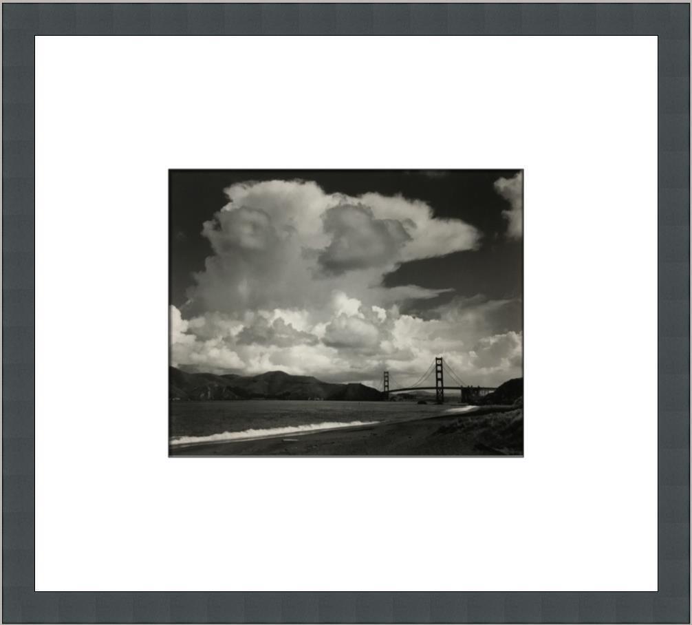 Ansel Adams Golden Gate and Bridge Baker Beach CA Custom Framed Print: Ansel Adams Golden Gate and Bridge Baker Beach CA Custom Framed Print Size: Medium Region Of Origin: usa Artist: Ansel Adams Production Technique: Lithography Framing: Matted & Framed Style: Realism I
