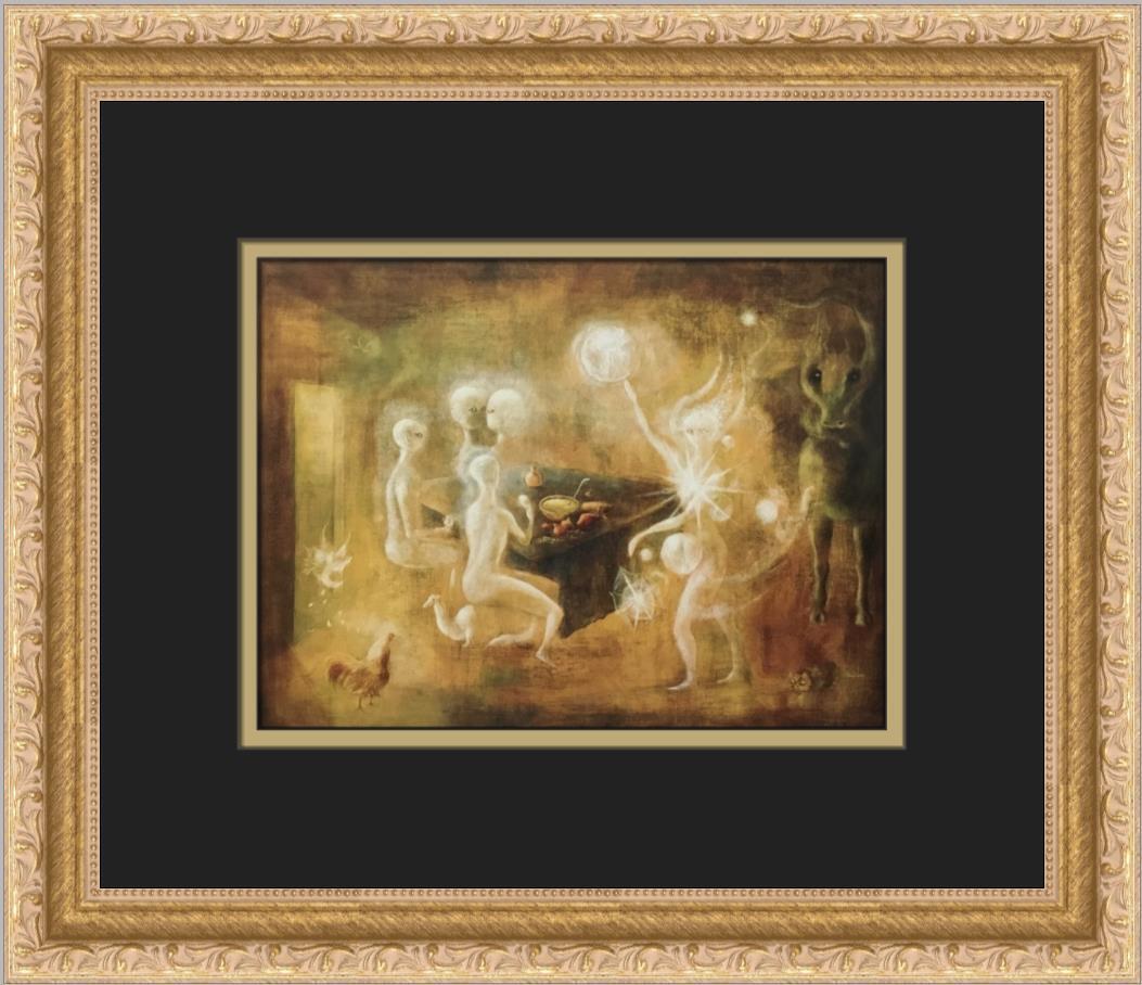 Leonora Carrington Sidhe The White People Custom Framed Print: Leonora Carrington Sidhe The White People Custom Framed Print Size: Medium Region Of Origin: United States Artist: Leonora Carrington Production Technique: Offset Lithograph Framing: Matted & Framed S