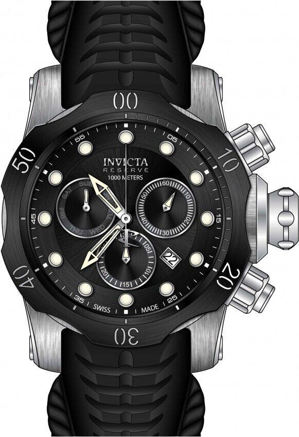 Invicta Venom Black Dial Men's Watch 53.7mm Silicone Black Band 90150 NEW: Invicta Venom Black Dial Men's Watch 53.7mm Silicone Black Band 90150 NEW Brand: Invicta Department: Men Type: Wristwatch Movement: Quartz Band Color: Black Customized: No Dial Color: Black Model: 901