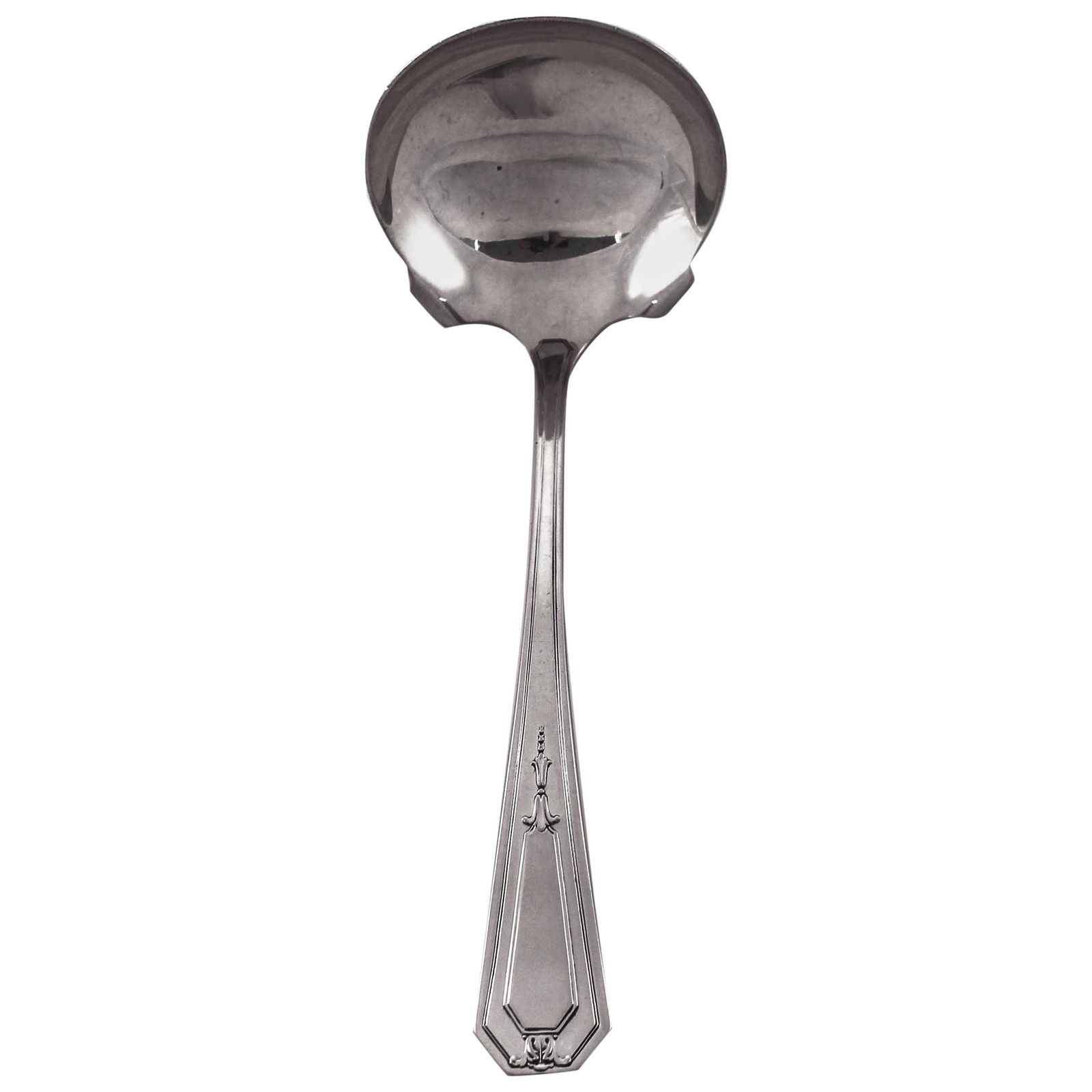 Sterling Princess Mary Ladle: Sterling Princess Mary Ladle Creator: Wallace Silversmiths (Manufacturer) Dimensions: Height: 6 in (15.24 cm)Width: 2 in (5.08 cm)Depth: 1 in (2.54 cm) Materials and Techniques: Sterling Silver Place