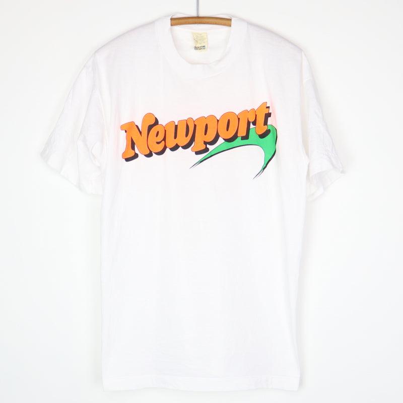 1990s Newport Cigarettes Shirt: 1990s Newport Cigarettes Shirt Original 1990s Newport Cigarettes Shirt. This is a true vintage shirt, not a modern reproduction. Sizes vary so please use measurements for best idea on fit. No back gra