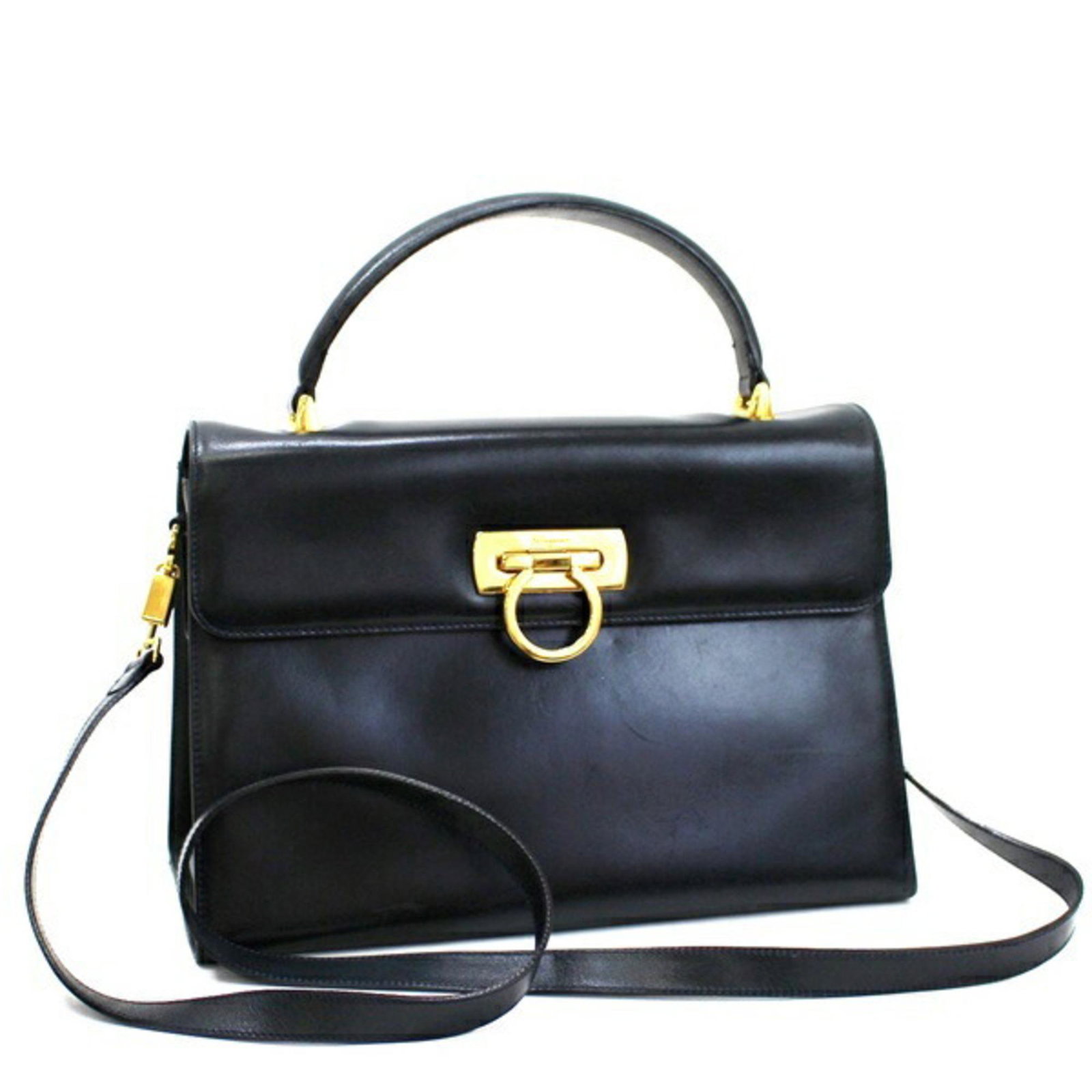 Salvatore Ferragamo Handbag Shoulder Bag Gancini Leather Navy BC211654 Ladies: Salvatore Ferragamo Handbag Shoulder Bag Gancini Leather Navy BC211654 Ladies Brand: Salvatore Ferragamo Line: Gancini Type: Handbag Shoulder bag Material: Leather Leather: Color: Black Navy Outer Poc