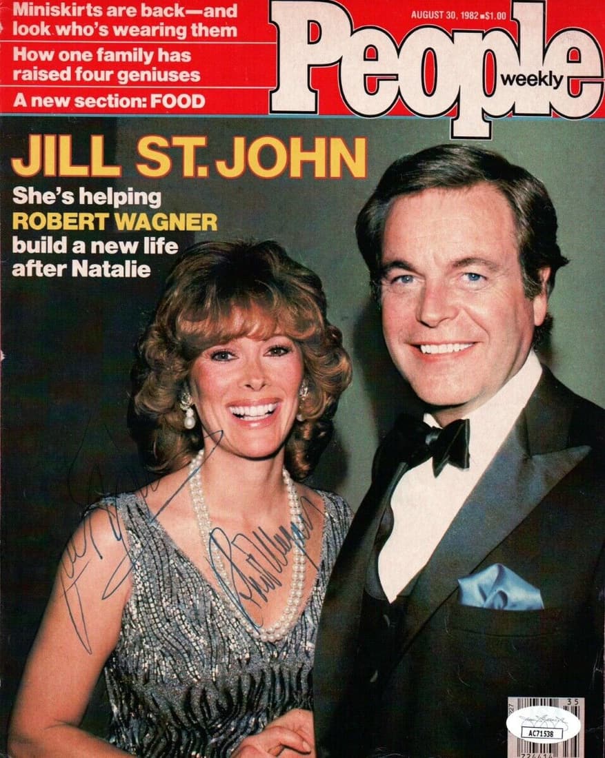 Jill St. John Robert Wagner Autographed Magazine Cover 1982 People JSA: Jill St. John Robert Wagner Autographed Magazine Cover 1982 People JSA Industry: Movies Original/Reproduction: Original Autograph Authentication: James Spence (JSA) Player: Jill St. John Robert Wagner