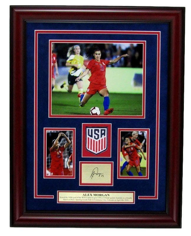 Alex Morgan 100th WNT Goal Laser Autograph Photo Collage Framed 143800: Alex Morgan 100th WNT Goal Laser Autograph Photo Collage Framed 143800 Sport: Soccer Product: Photo Original/Reprint: Original Autograph Authentication: Seller Team: USA Women"s Soccer League: WNT Pre