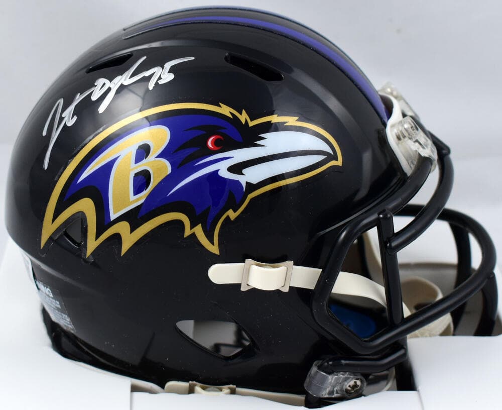 Jonathan Ogden Autographed Baltimore Ravens Speed Mini Helmet- Beckett W Holo: Jonathan Ogden Autographed Baltimore Ravens Speed Mini Helmet- Beckett W Holo Sport: Football-NFL Product: Helmet Original/Reprint: Original Player: Jonathan Ogden Team: Baltimore Ravens Autograph Aut