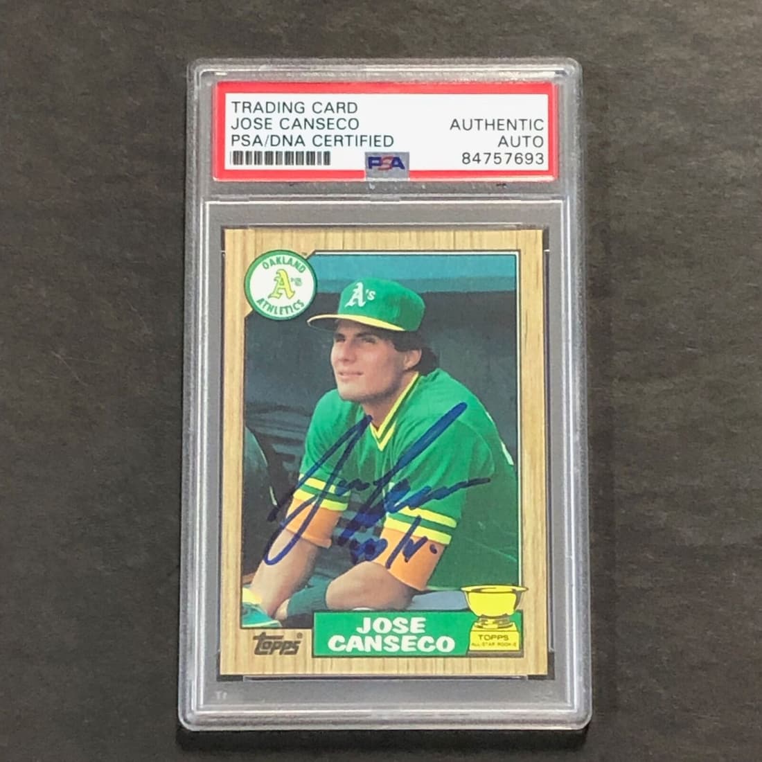 1987 Topps Baseball #620 Jose Canseco Signed Card PSA Slabbed Auto As 40/40: 1987 Topps Baseball #620 Jose Canseco Signed Card PSA Slabbed Auto As 40/40 Graded: No Sport: Baseball Pre-Owned PLEASE NOTE: Framed Large or heavy Items do not have shipping costs included. The exact