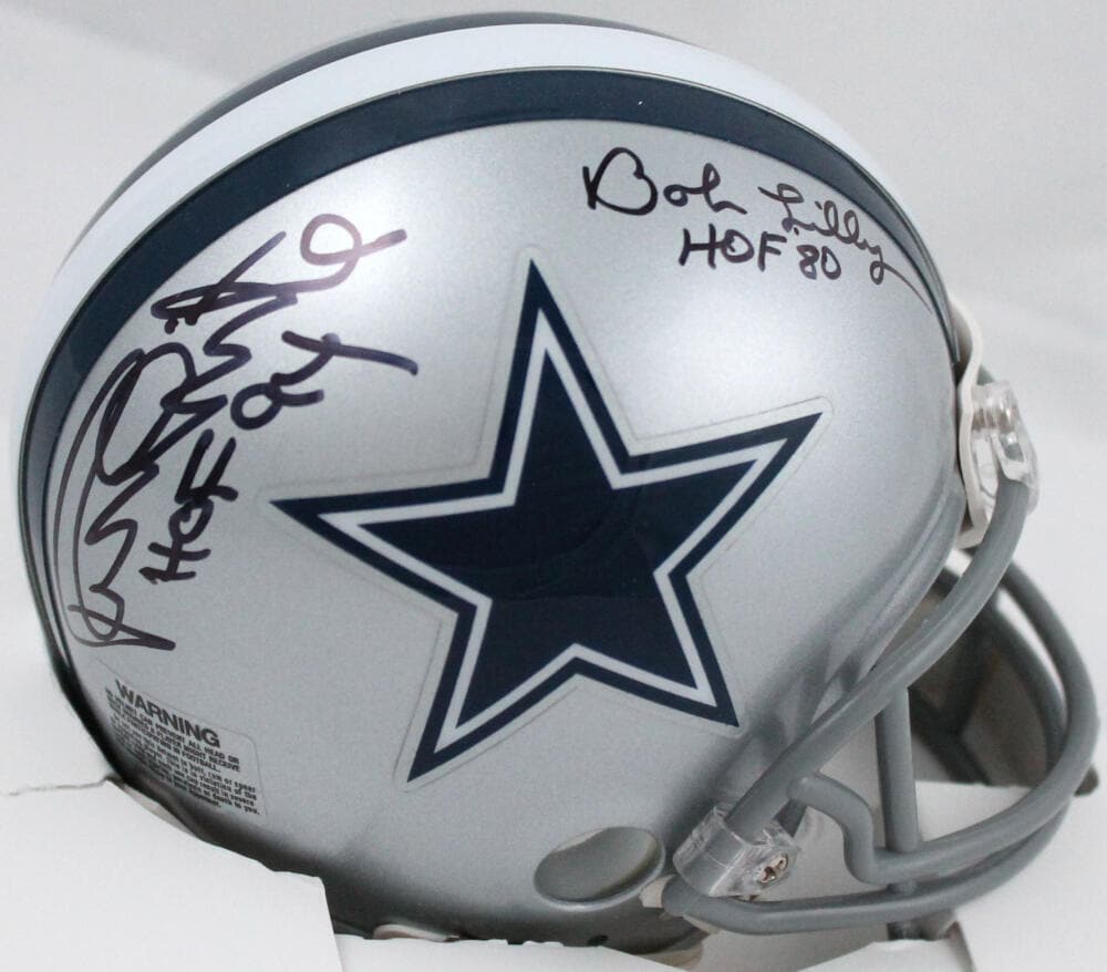 Bob Lilly Randy White Autographed Dallas Cowboys Mini Helmet w/HOF-Prova *Black: Bob Lilly Randy White Autographed Dallas Cowboys Mini Helmet w/HOF-Prova *Black Sport: Football-NFL Product: Helmet Original/Reprint: Original Player: Bob Lilly Randy White Team: Dallas Cowboys Autogr