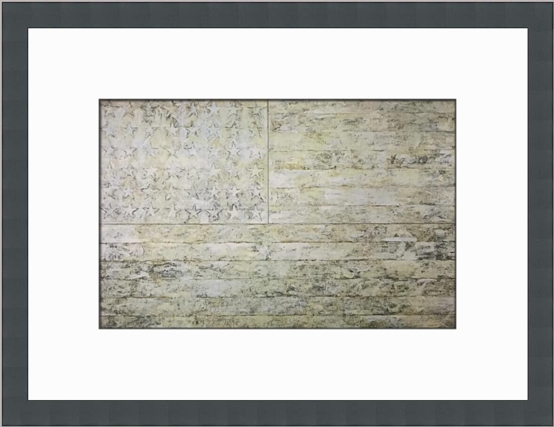 Jasper Johns White Flag Custom Framed Print: Jasper Johns White Flag Custom Framed Print Unit Of Sale: Single-Piece Work Artist: Jasper Johns Size: Medium Item Length: 16 in Region Of Origin: united states Framing: Matted & Framed Personalize: N