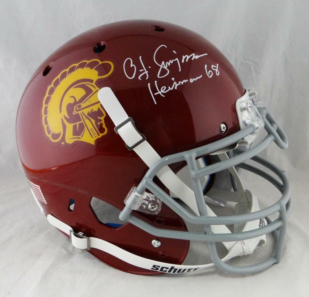 O. J. Simpson Signed USC F/S Schutt Helmet w/ Heisman- JSA W *Whi: O. J. Simpson Signed USC F/S Schutt Helmet w/ Heisman- JSA W *Whi Sport: Football Product: Authentic Helmet Original/Reprint: Original Team: USC Trojans Autograph Authentication: James Spence (JSA) Pl