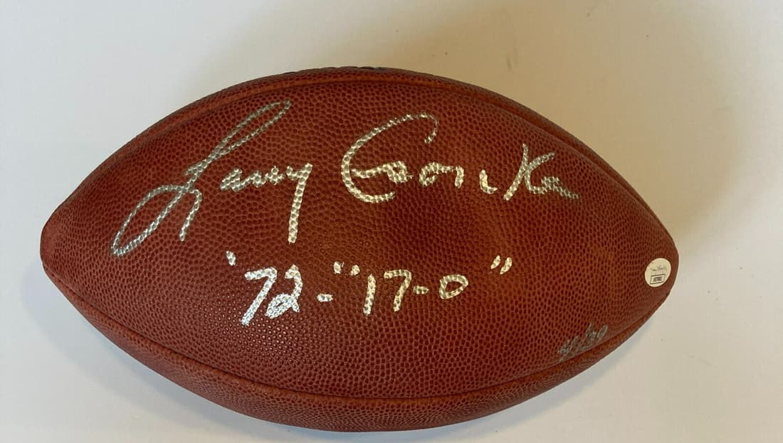 Larry Csonka 1972 17-0 Perfect Season Signed NFL Wilson Game Football JSA: Larry Csonka 1972 17-0 Perfect Season Signed NFL Wilson Game Football JSA Sport: Football-NFL Original/Reprint: Original Autograph Authentication: James Spence Authentication (JSA) Product: Ball Pre-O