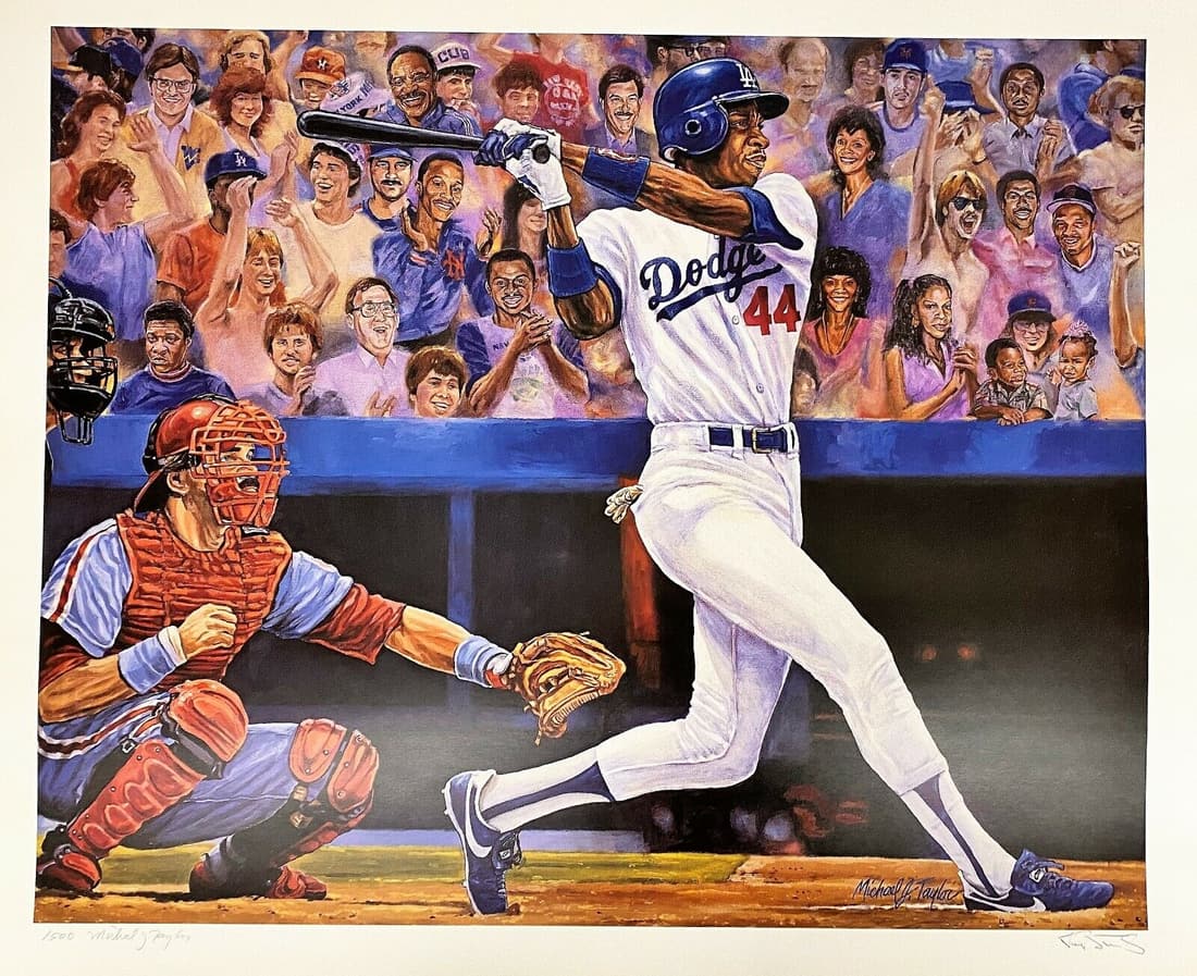 Darryl Strawberry Pencil Signed L.A. Dodgers Print by Artist Michael Taylor: Darryl Strawberry Pencil Signed L.A. Dodgers Print by Artist Michael Taylor Product: Lithograph Poster & Print Player: Darryl Strawberry Sport: Baseball-MLB Team: Los Angeles Dodgers Original/Reprint: