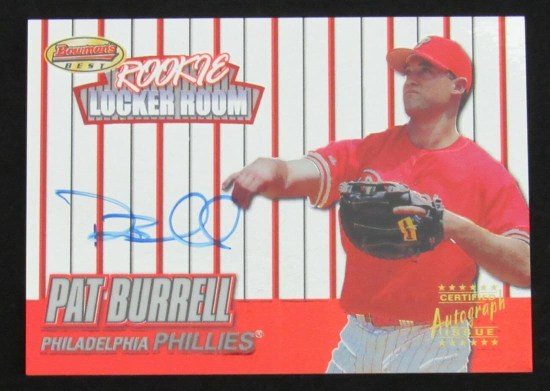 1999 Bowmans Best Pat Burrell Phils Rookie Signed Locker Room RA1 150265: 1999 Bowmans Best Pat Burrell Phils Rookie Signed Locker Room RA1 150265 Team: Philadlephia Phillies Original/Reprint: Original League: MLB Pre-Owned PLEASE NOTE: Framed Large or heavy Items do not ha